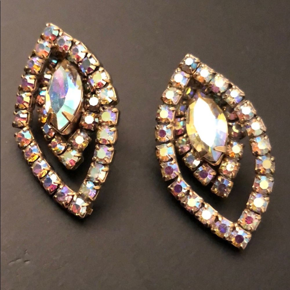 Vintage Rainbow Crystal W/Large Marquis - image 2